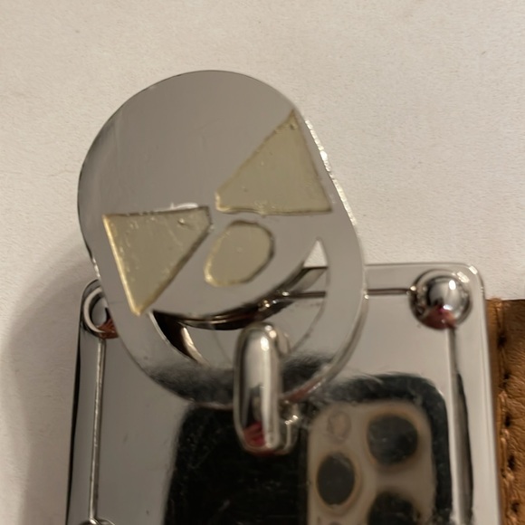 193. Michael Kors faux leather belt with silver MK lock detail on buckle - Picture 9 of 9